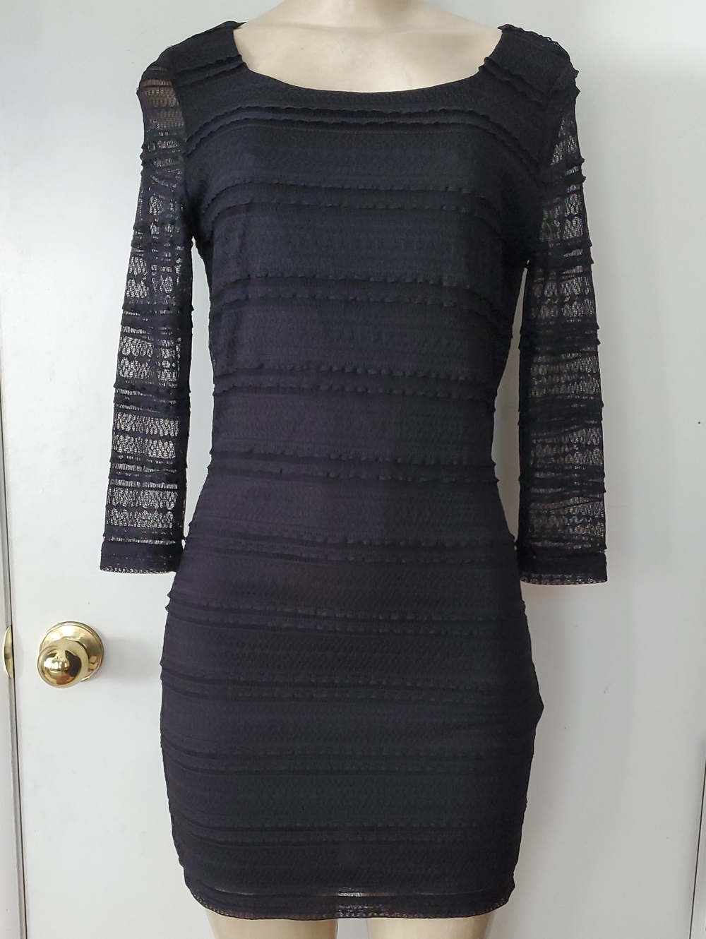 Forever 21 Black Lace Sleeve Bodycon Mini Dress